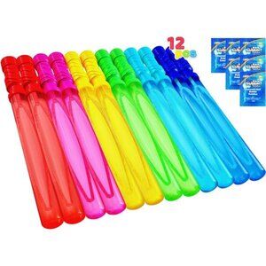 Big Bubble Wands for Kids, 1 Dozen Bubble Wand Bulk with Bubbles